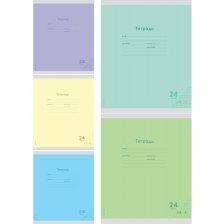 Тетрадь 24л., клетка, Проф-Пресс, скрепка, мелованная обложка,"Классика new", 5 дизайнов в коробке, 1 дизайн в спайке
