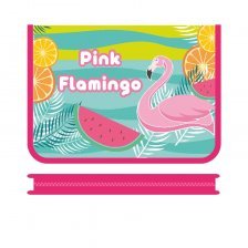Папка 1 отделение, А5 230х180х25мм, Пчелка, пластик, молния вокруг, "Pink flamingo"