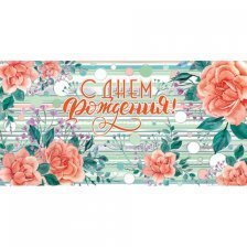 Конверт для денег Мир открыток, "С днем рождения!", 207*230 мм