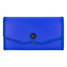 Папка-картотека Alingar, 260х140 мм, на пуговице, пластик, 900 мкм,12 отделений, синий