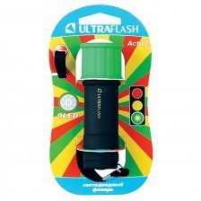 Фонарь "Ultraflash LED 15001-С", цвет зелено+черный, светофор, 9 LED, 3хR03