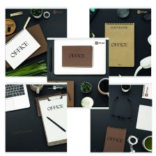 Тетрадь 96л., А5, клетка, Alingar "Office", скрепка, мелованный картон, блок офсет, 5 дизайнов в пленке т/у