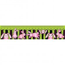 Закладка - линейка 20 см, Мир открыток, 210*44 мм, "Розовый зайчик"