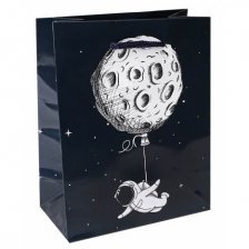 Пакет подарочный Миленд, 18*23*8 см (M), глянцевая ламинация  "Космонавт с шариком"