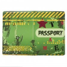 Обложка для паспорта, ПВХ, рисунок, "Милитари"