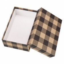 Набор подарочных прямоугольных коробок 4 в 1, под крафт,30*20*8 - 24*14*5 см, "Шотландка"