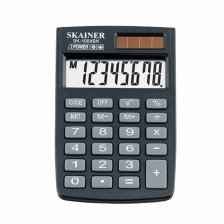 Калькулятор SKAINER 8 разрядов, 58*88*10 мм, черный, "SK-108XBK"