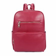Рюкзак женский 1 отделение, 28х32х12 см, GRIZZLY, экокожа, три кармана, два боковых кармана, красный