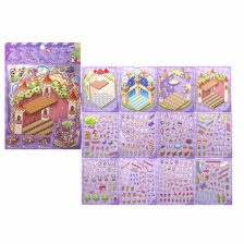 Наклейки для творчества - антистресс, 135*195 мм, "Волшебный замок", MINI, 3D стикеры, 4 локации, 8 листов с наклейками, 10 шт/уп, пакет с европодвес