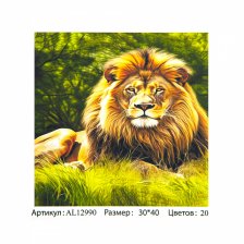 Картина по номерам Alingar, 30х40 см, холст на подрамнике, "Лев"