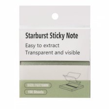 Прозрачные стикеры для заметок с клеевым краем, Alingar, 76*76 мм, 100 л., "Зигзаг", зеленый цвет, покрытие с блеском, пластик, 12 шт/уп, европодвес