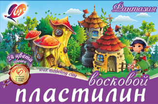 Пластилин Луч, 24 цвета, 360 гр., со стеком, картонная упаковка, "Фантазия"