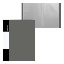 Папка с 100 вкладышами, А4, 50мм, 650 мкм, Alingar, пластик,серый матовый цвет