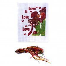 Набор для вышивания Рыжий кот, 21х26 см, частичное заполнение, канва с нанесенной схемой, "Влюбленная пара"