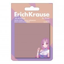 Блок бумажный для записи Erich Krause, 75*75мм, 50л, "Manga", анимэ, с клеевым краем, европодвес