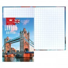 Записная книжка А7, Проф-Пресс, 7БЦ, ламинация, 64 л, "Лондонский мост"