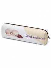 Пенал-косметичка Alingar, ПВХ, молния, 75 х 205 х 35 мм, "Sweet Marcaroons, Шоколад"