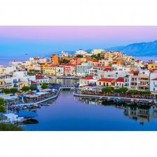 Картина по номерам Рыжий кот, 30х40 см, с акриловыми красками, холст, "Вечерний остров Крит"