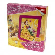 Картина из пайеток Lori, 256х215х40 мм,  картонная упаковка, Disney "Принцесса Белль"