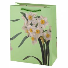 Пакет подарочный бумажный Alingar, (XL) 31х40х12 см, вертикальный, "Весенние цветы", мат. ламинация, ассорти