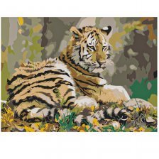 Картина по номерам Рыжий кот, 22х30 см, с акриловыми красками, холст, "В осеннем лесу"