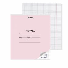 Тетрадь 18л., клетка, Alingar, скрепка, блок офсет, 100% белизна, мелованный картон (стандарт), "Розовая"