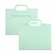 Папка-картотека Alingar, 332х302 мм, на резинке, прорезная ручка, пластик, 700 мкм, 11 отделений, зеленый