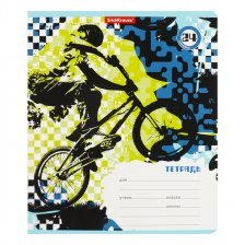 Тетрадь 24л., линия, Erich Krause, скрепка, ,блок офсет, мелованный картон "Cyclist"
