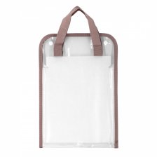 Папка-картотека с ручками Alingar, A4, 350х240 мм, 800 мкм, вертикальная, на кнопках, 13 отделений, прозрачная, глянец, светло-коричневый цвет