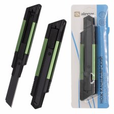 Нож канцелярский Alingar, 18 мм, зеленый цвет, квадр.кон.