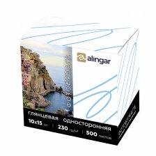 Фотобумага односторонняя Alingar, 10*15см, 230 г/м2, 500л., глянцевая