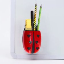 Магнитная подставка для маркерной доски фигурная, Alingar, 12 х 7 х 4 см, "Божья коровка", красный/черный, губка-стиратель, европодвес