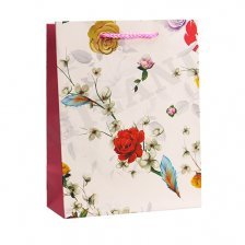 Пакет подарочный Миленд, 26*32*12 см (L), матовая ламинация, "Завораживающие цветы"