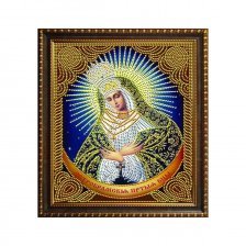 Алмазная мозаика Alingar, на подрамнике, с частичным заполнением, (блест.), 27х33 см, 7 цветов, "Икона Остробрамской Пресвятой Богородицы"