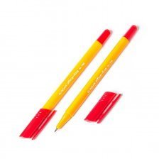 Ручка шариковая Alingar "Offis-fine", 0,5 мм, красная, игольчатый наконечник, трехгранный, оранжевый, пластиковый корпус, картонная упаковка