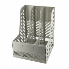 Лоток для бумаг вертикальный, Alingar, 24,3*26,3*31 см.,сборный, секционный , 3 отделения, пластик, серый  цвет