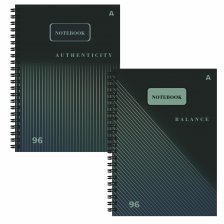 Тетрадь 96л., А4, клетка, Alingar, гребень, блок офсет, мелованный картон, "Баланс"