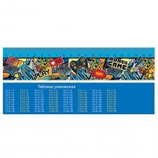 Закладка - линейка таблица умножения Мир открыток, 216*50 мм "Граффити", 20 см