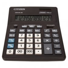 Калькулятор CITIZEN 14 разрядов, двойное питание, 155*205*35 мм, черный, "CDB1401-BK"
