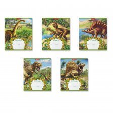 Тетрадь 12 л., линия, ErichKrause "Эра динозавров", скрепка, мелов.картон