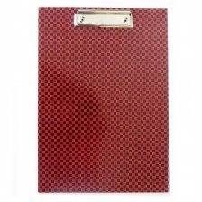 Планшет с верхним зажимом ИМИДЖ, А4, ламинированный картон, "Шахматы" красный