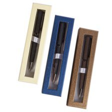 Ручка подарочная шариковая Alingar, 1,0 мм, синяя, с поворотным механизмом, круглый, черный, коричневый металлический корпус, подарочная упаковка