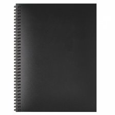 Тетрадь 96л., А4, клетка, Alingar, гребень, блок офсет, цветной пластик, "Чёрный"