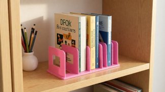 Подставка-органайзер д/книг, Alingar,34,8*15*14 ,пластик., разборн.,розовый цвет