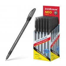 Ручка шариковая Erich Krause"Neo Original", 0,7 мм, черный, матовый полупрозрачный круглый корпус, картонння упаковка