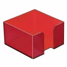 Пластиковый бокс для бумажного блока,Стамм,  9*9*5см., тонированный темно-красный ВИШНЯ