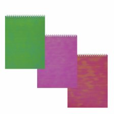 Блокнот А6+, гребень, Alingar, дизайнерский картон, глиттерное напыление, 48 л., клетка,  "Хамелеон коралловый", ассорти