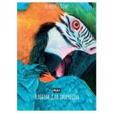Альбом для рисования А4 64л., Проф-Пресс, на скрепке, офсет, "Попугай"