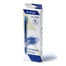 Ручка гелевая Alingar, "Neo", 0,5 мм, синяя, игольчатый наконечник, круглый, тонированный, пластиковый корпус, 12 шт/уп, карт. уп., европодвес