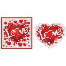 Конверт-сюрприз Мир открыток "Love"  298*210 мм, тиснение фольгой красный